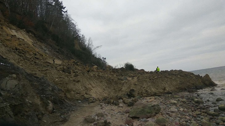 Klif w Orłowie - 15.02.2018. Źródło: Straż Miejska w Gdyni